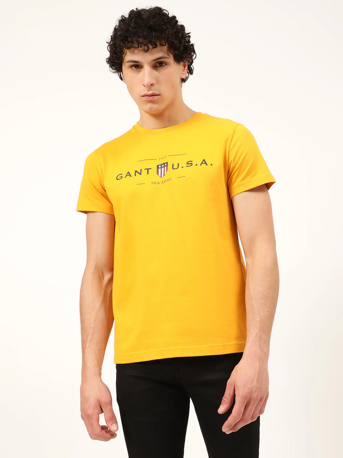 Gant Yellow Logo Regular Fit Tshirt