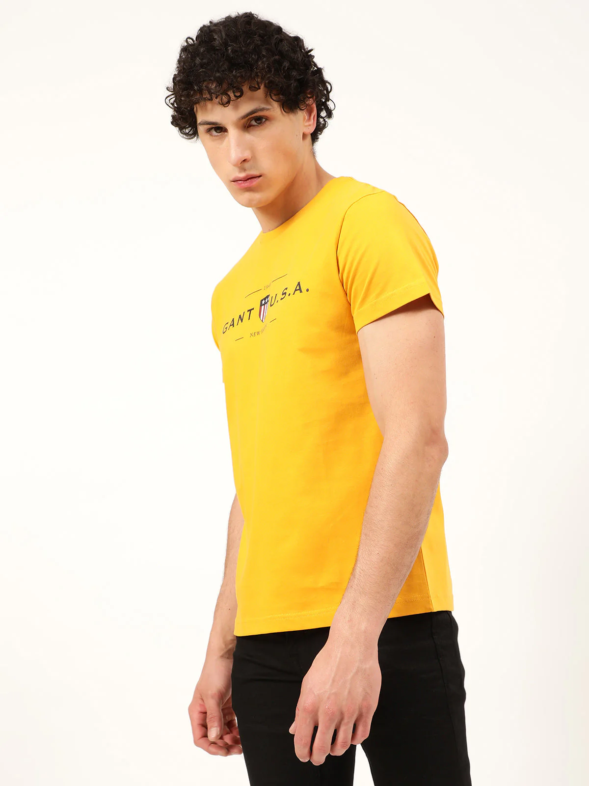 Gant Yellow Logo Regular Fit Tshirt - Image 3