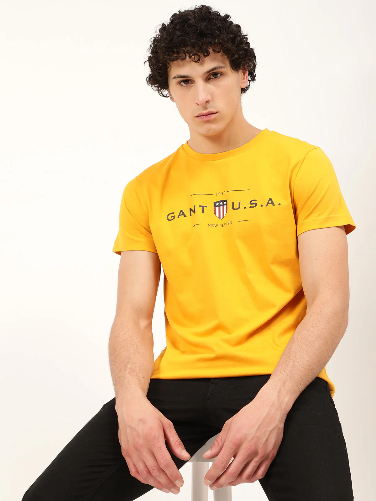 Gant Yellow Logo Regular Fit Tshirt - Image 7