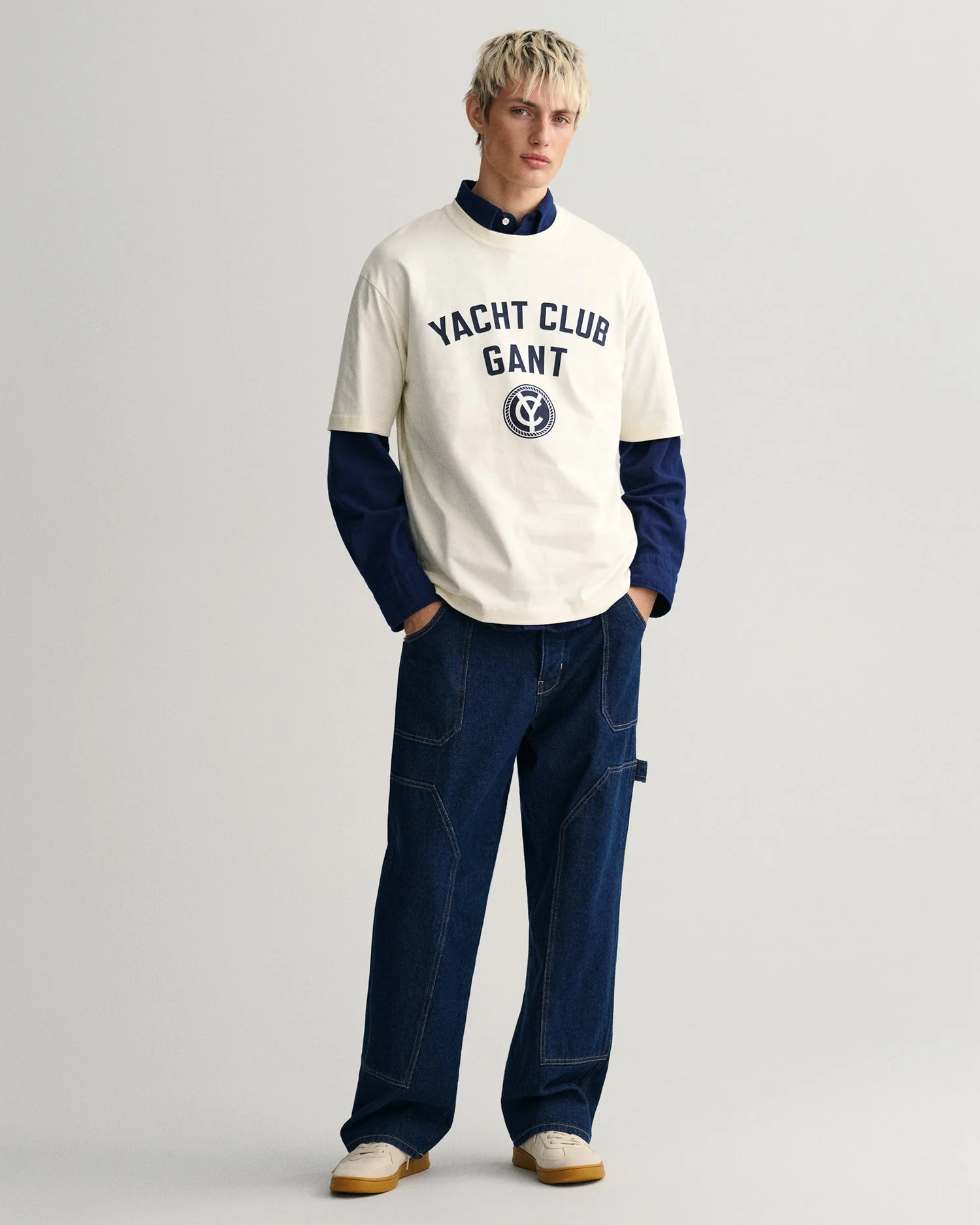 Gant Cream Yacht Logo Regular Fit Tshirt - Image 3