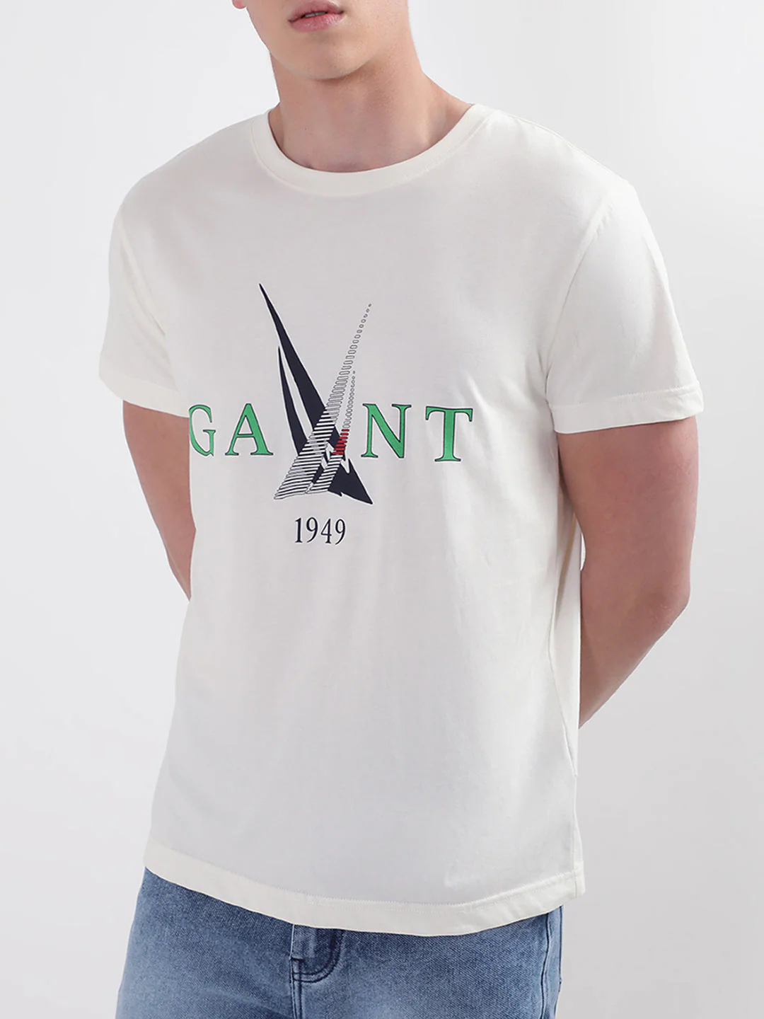 Gant Cream Sail Logo Regular Fit Tshirt - Image 4