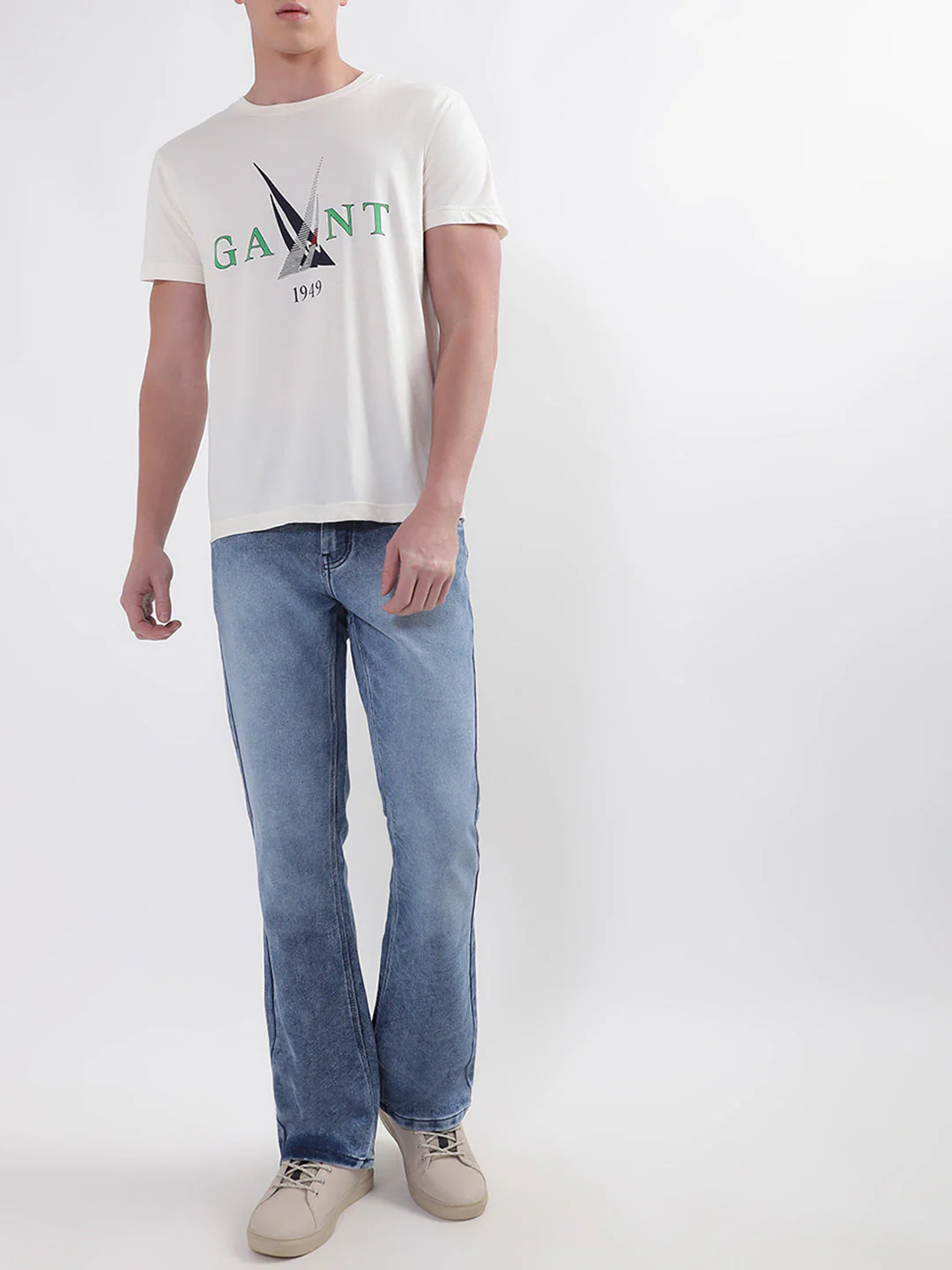 Gant Cream Sail Logo Regular Fit Tshirt - Image 5