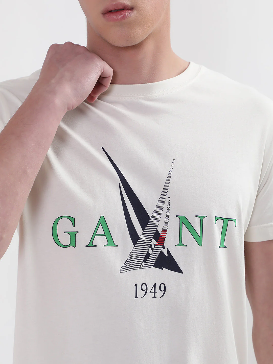Gant Cream Sail Logo Regular Fit Tshirt - Image 7