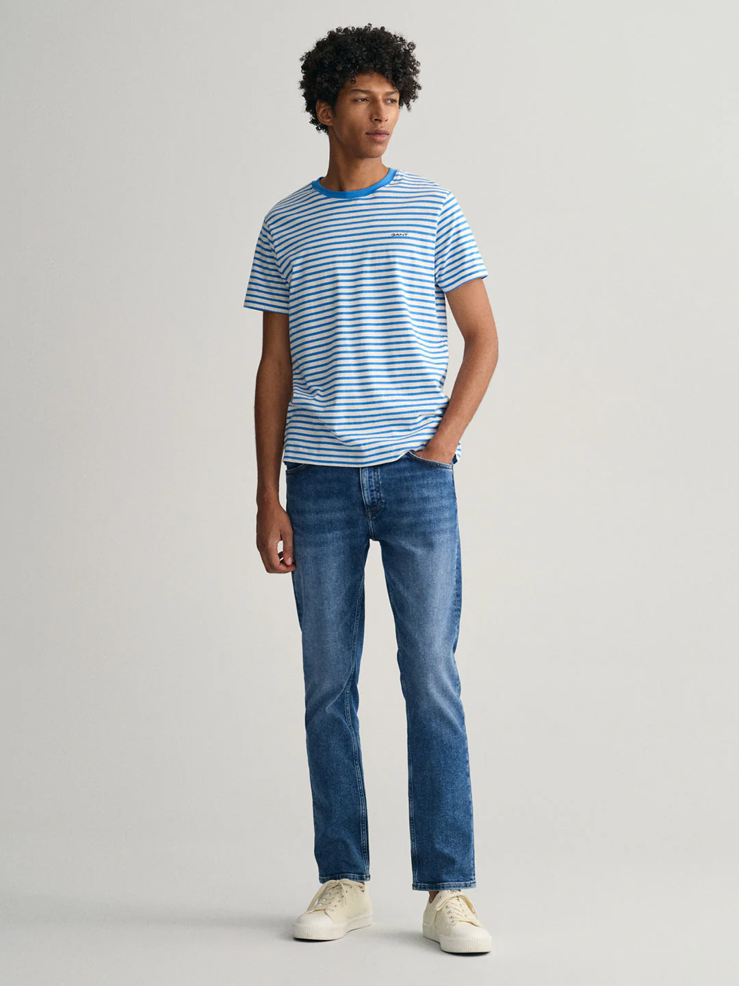 Gant Blue Striped Regular Fit Tshirt - Image 3