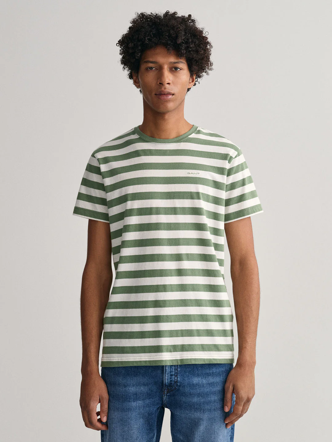 Gant Green Striped Regular Fit Tshirt