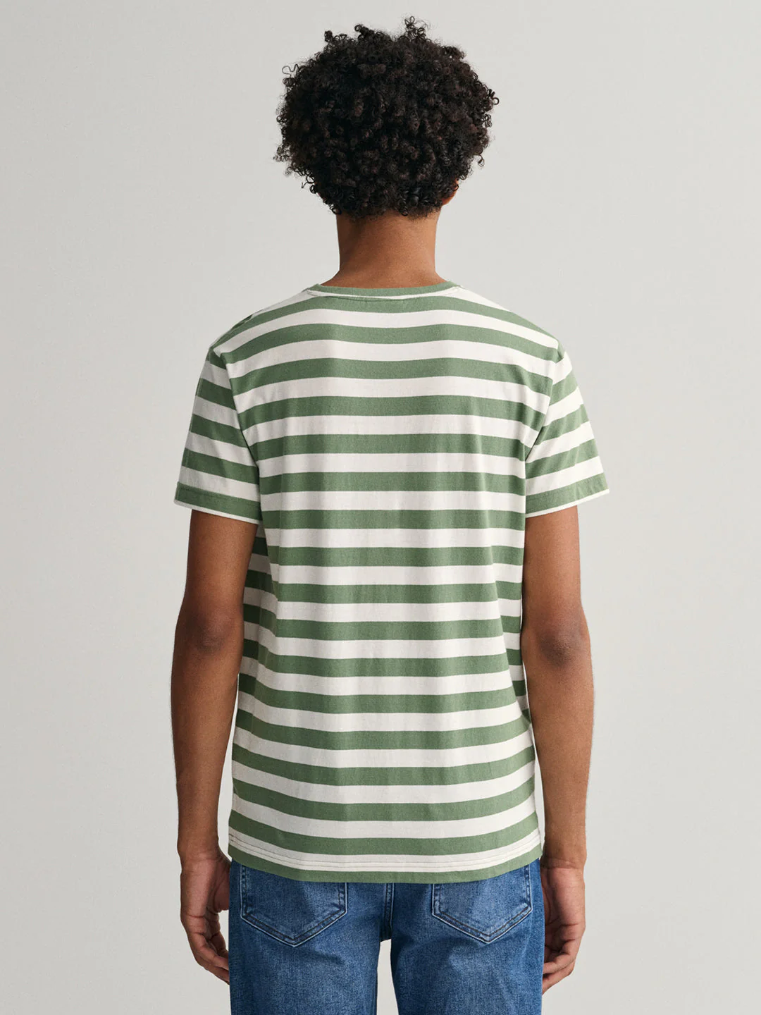 Gant Green Striped Regular Fit Tshirt - Image 2