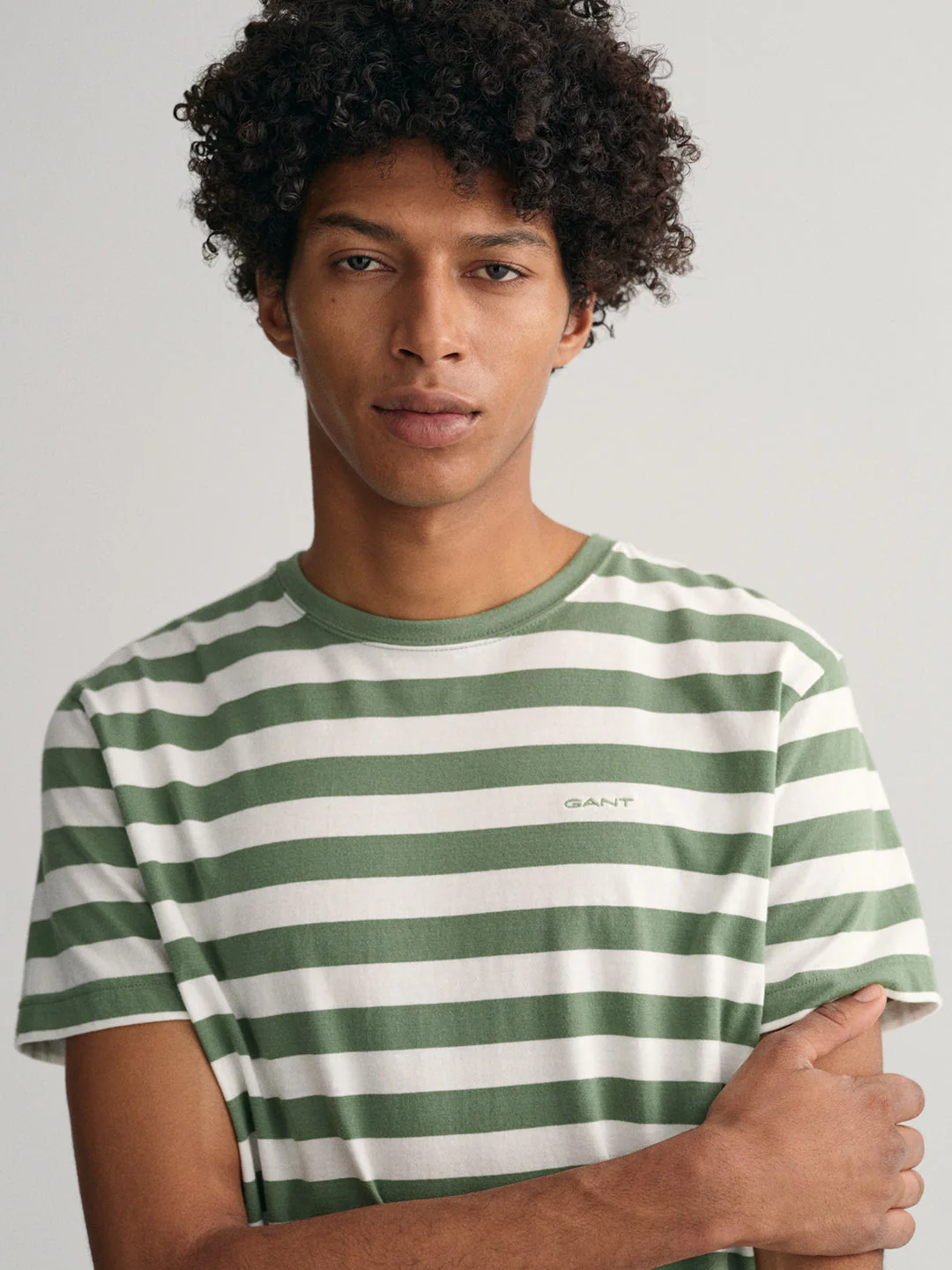 Gant Green Striped Regular Fit Tshirt - Image 3