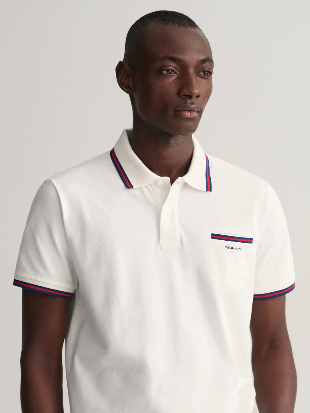 Gant White 3Color Tipping Regular Fit Pique Polo Tshirt - Image 2