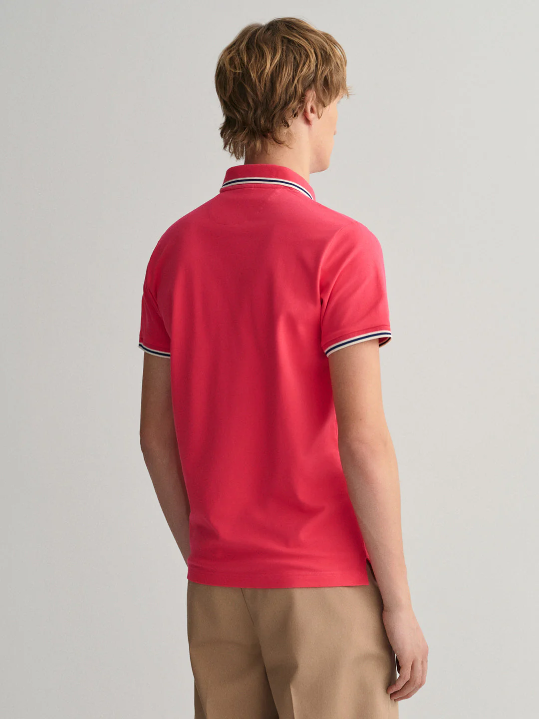 Gant Pink 3Color Tipping Regular Fit Pique Polo Tshirt - Image 2