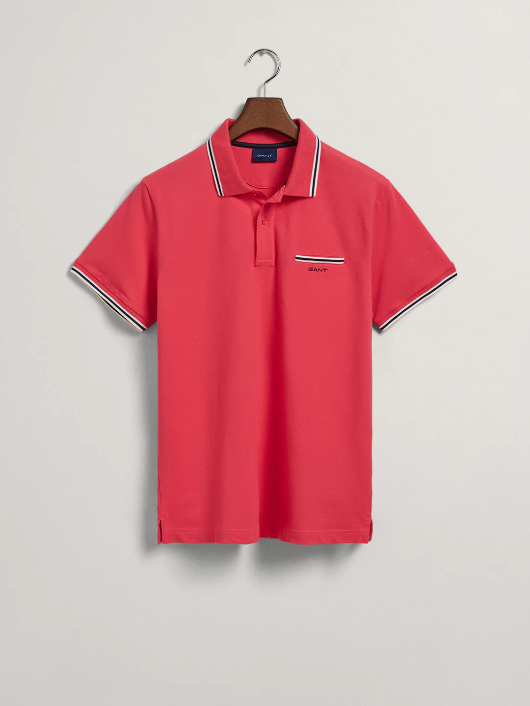 Gant Pink 3Color Tipping Regular Fit Pique Polo Tshirt - Image 4