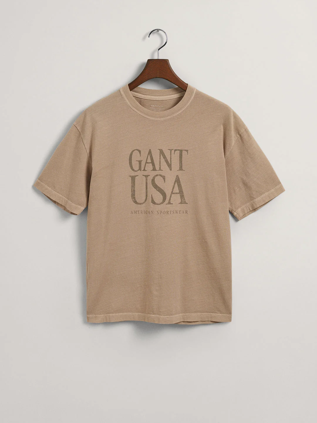 Gant Beige Sunfaded Logo Regular Fit Tshirt - Image 5