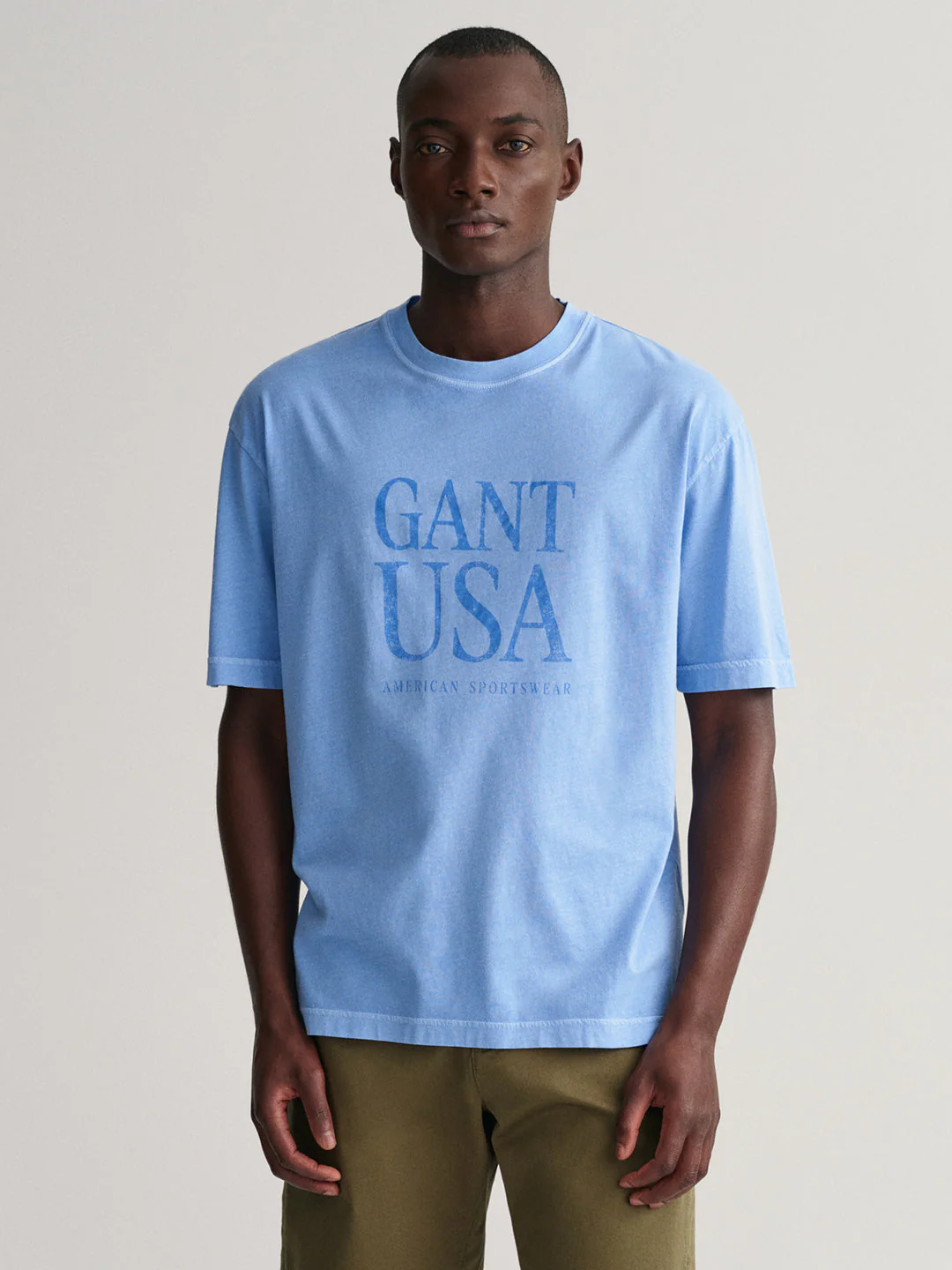 Gant Blue Sunfaded Logo Regular Fit Tshirt