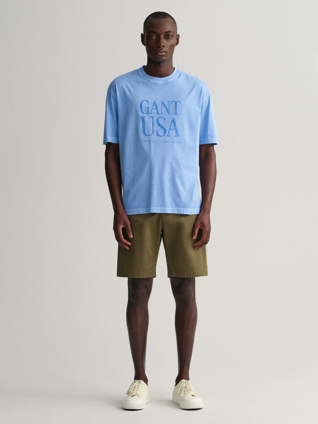 Gant Blue Sunfaded Logo Regular Fit Tshirt - Image 3
