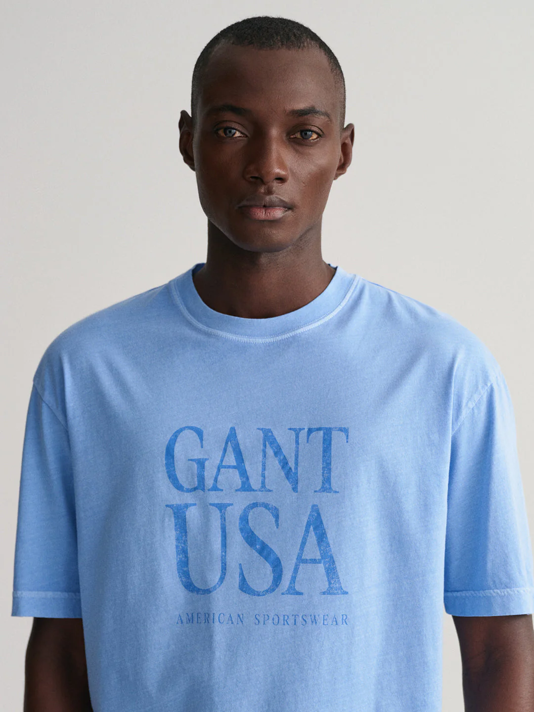 Gant Blue Sunfaded Logo Regular Fit Tshirt - Image 4