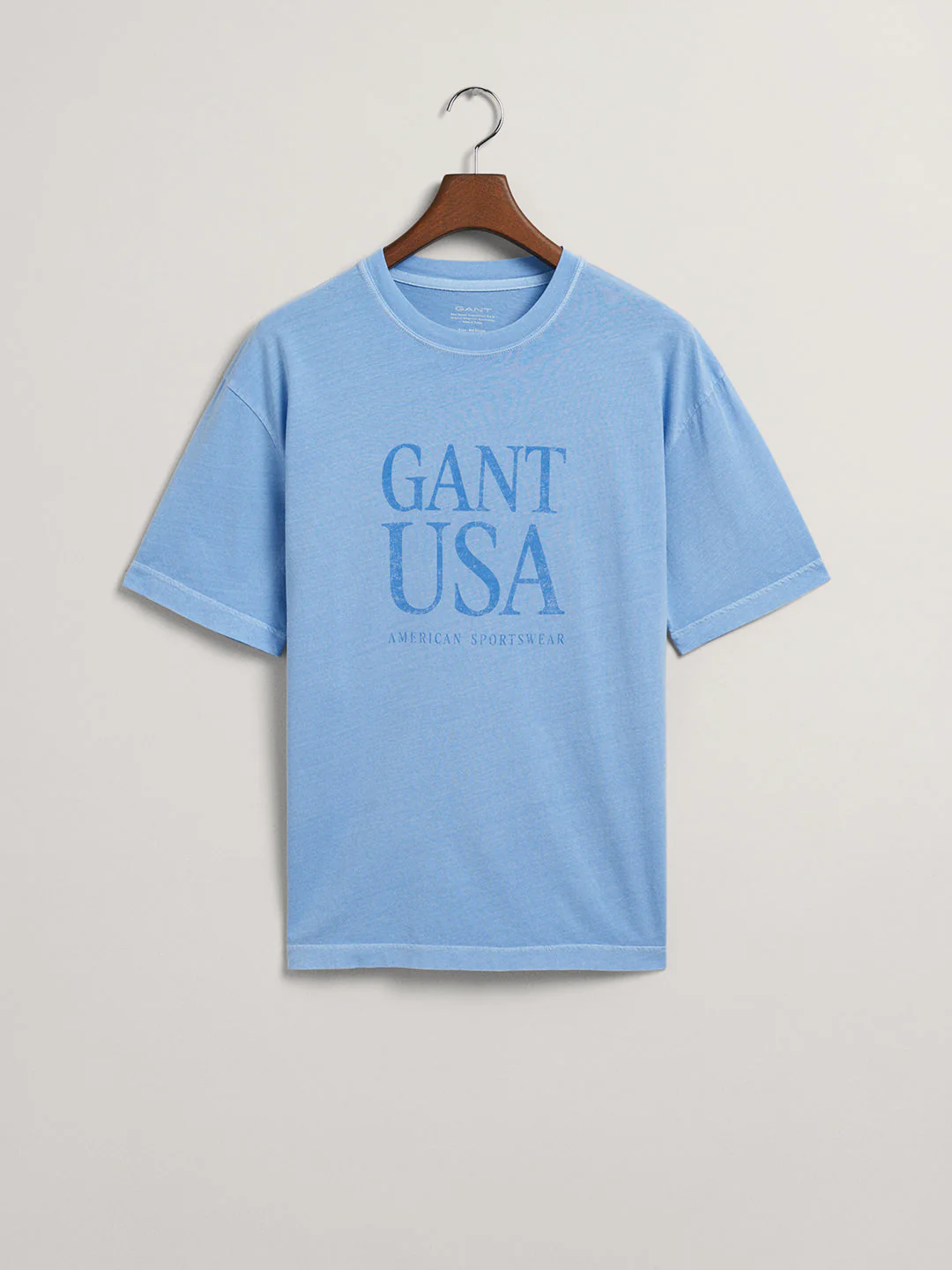 Gant Blue Sunfaded Logo Regular Fit Tshirt - Image 5