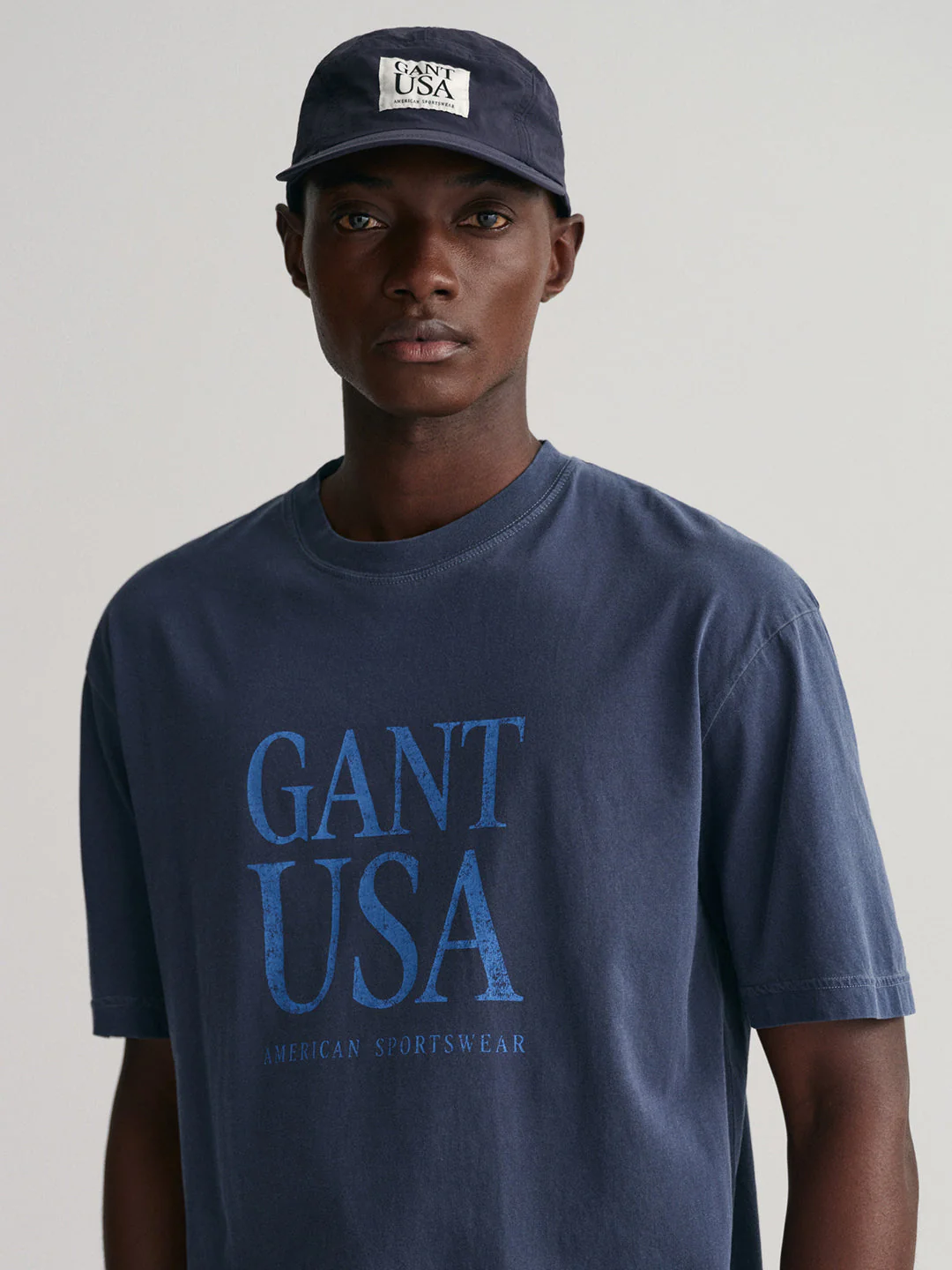 Gant Blue Sunfaded Logo Regular Fit Tshirt - Image 3