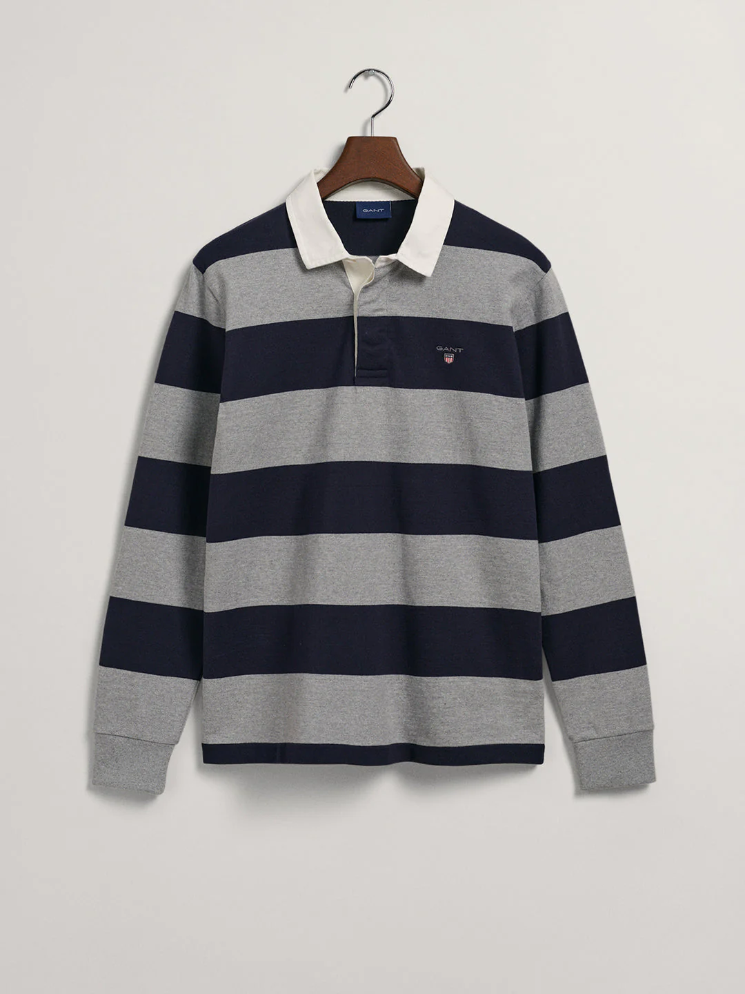 Gant Grey Striped Regular Fit Polo Tshirt - Image 5