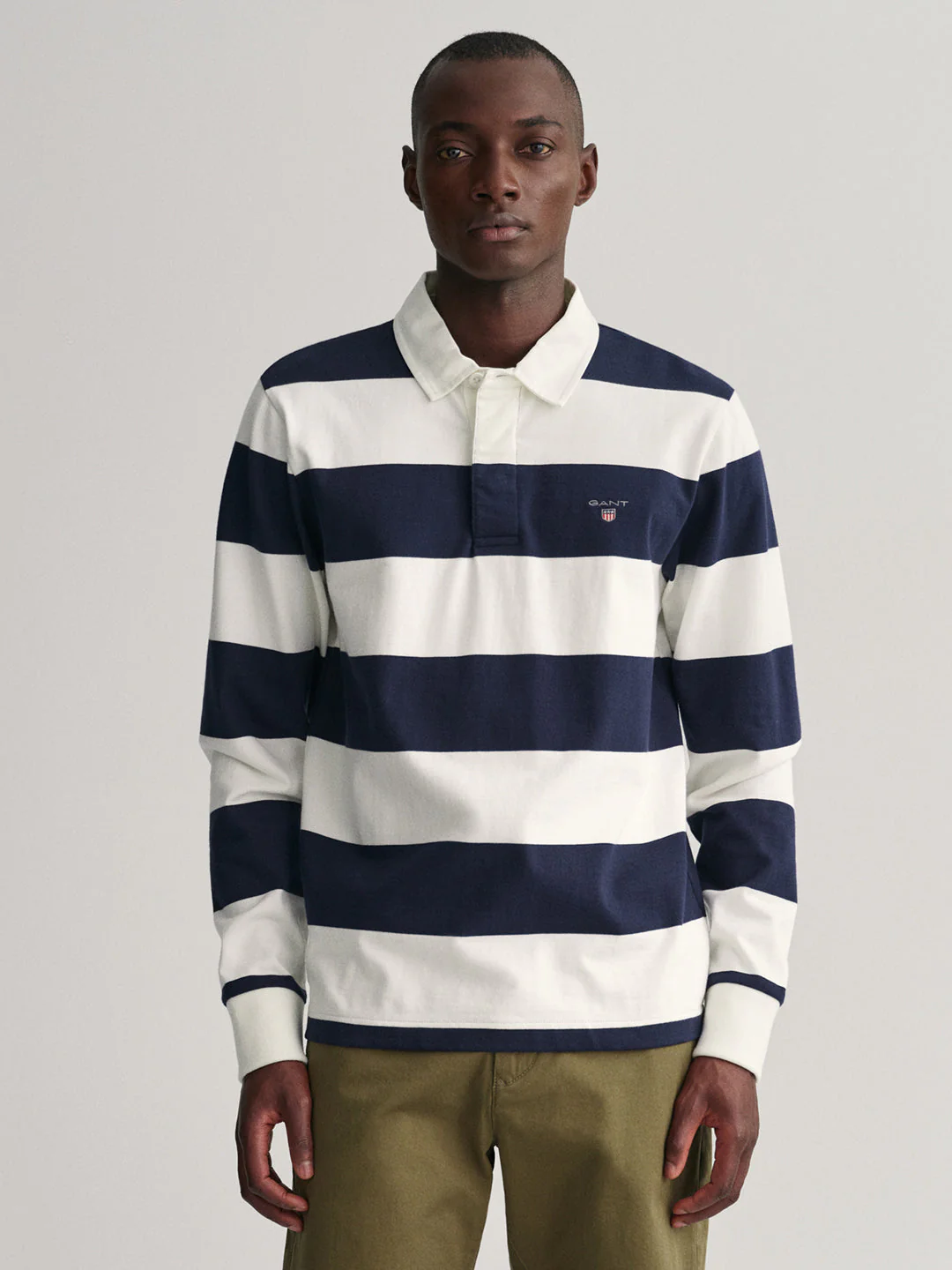 Gant White Striped Regular Fit Polo Tshirt