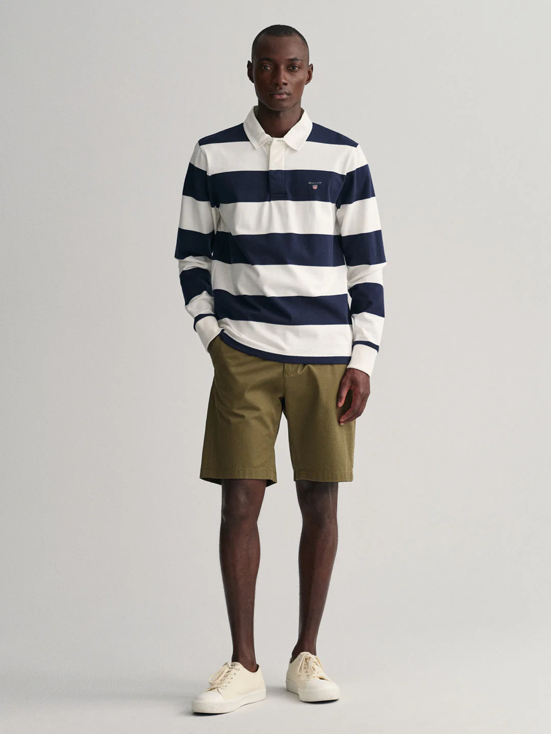 Gant White Striped Regular Fit Polo Tshirt - Image 4