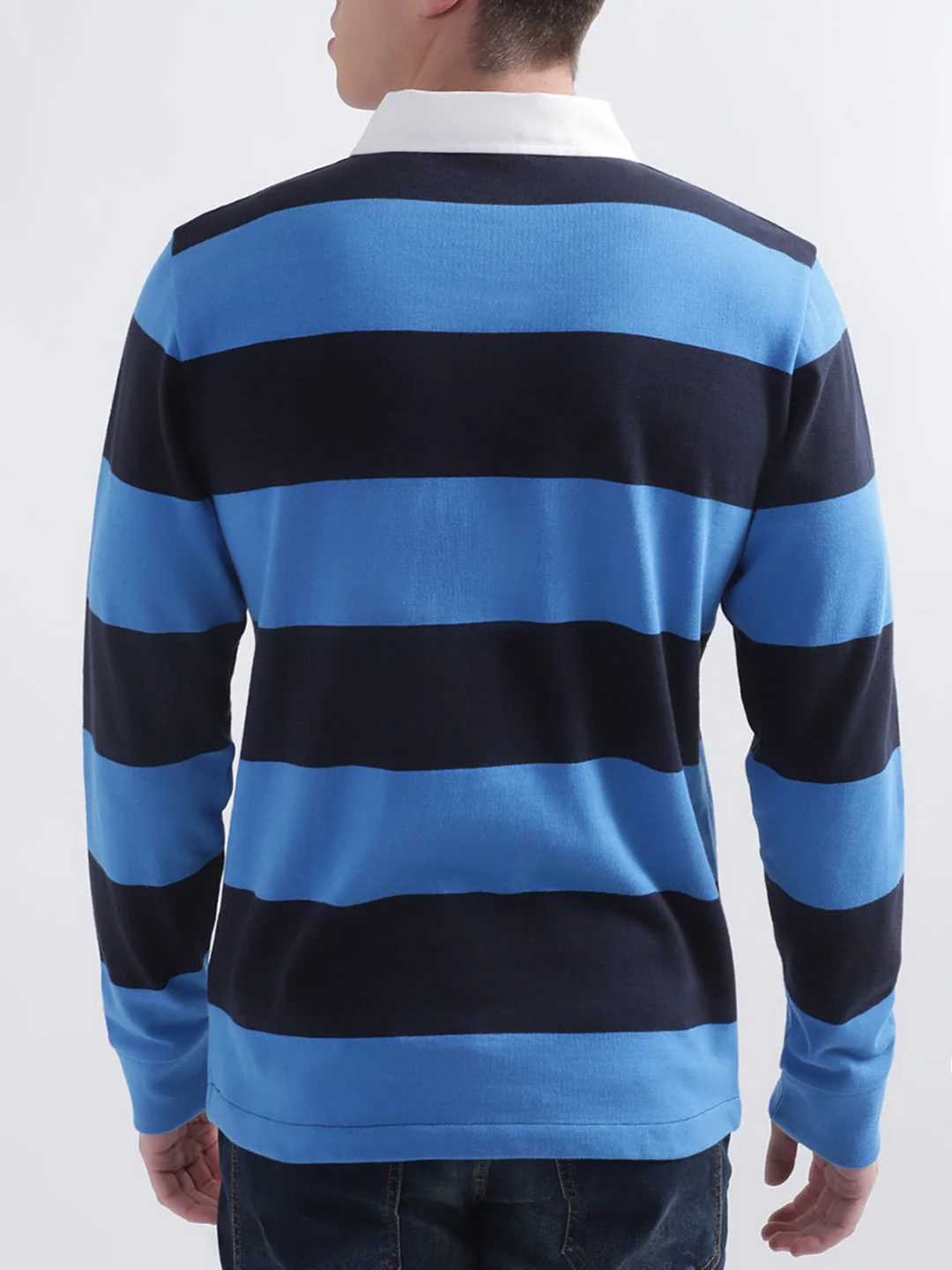 Gant Blue Striped Regular Fit Polo Tshirt - Image 2