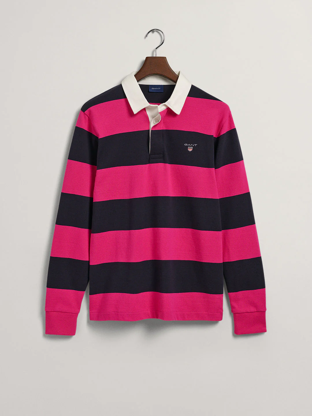 Gant Pink Striped Regular Fit Polo T-Shirt - Image 5
