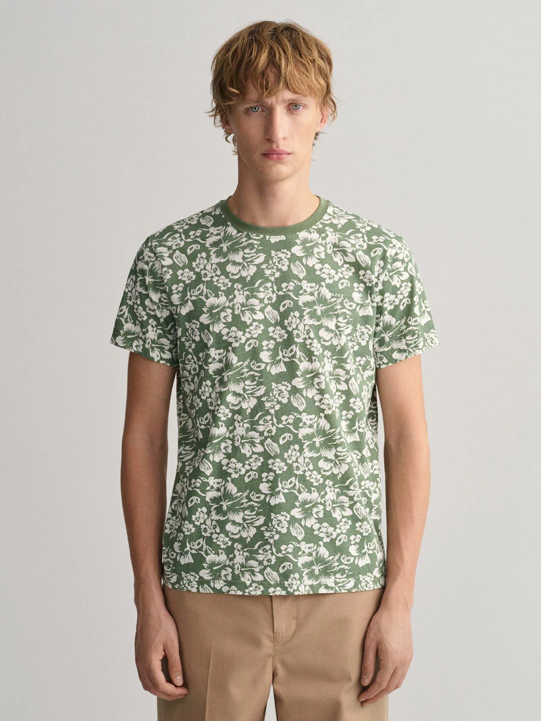 Gant Green Floral Print Regular Fit Tshirt