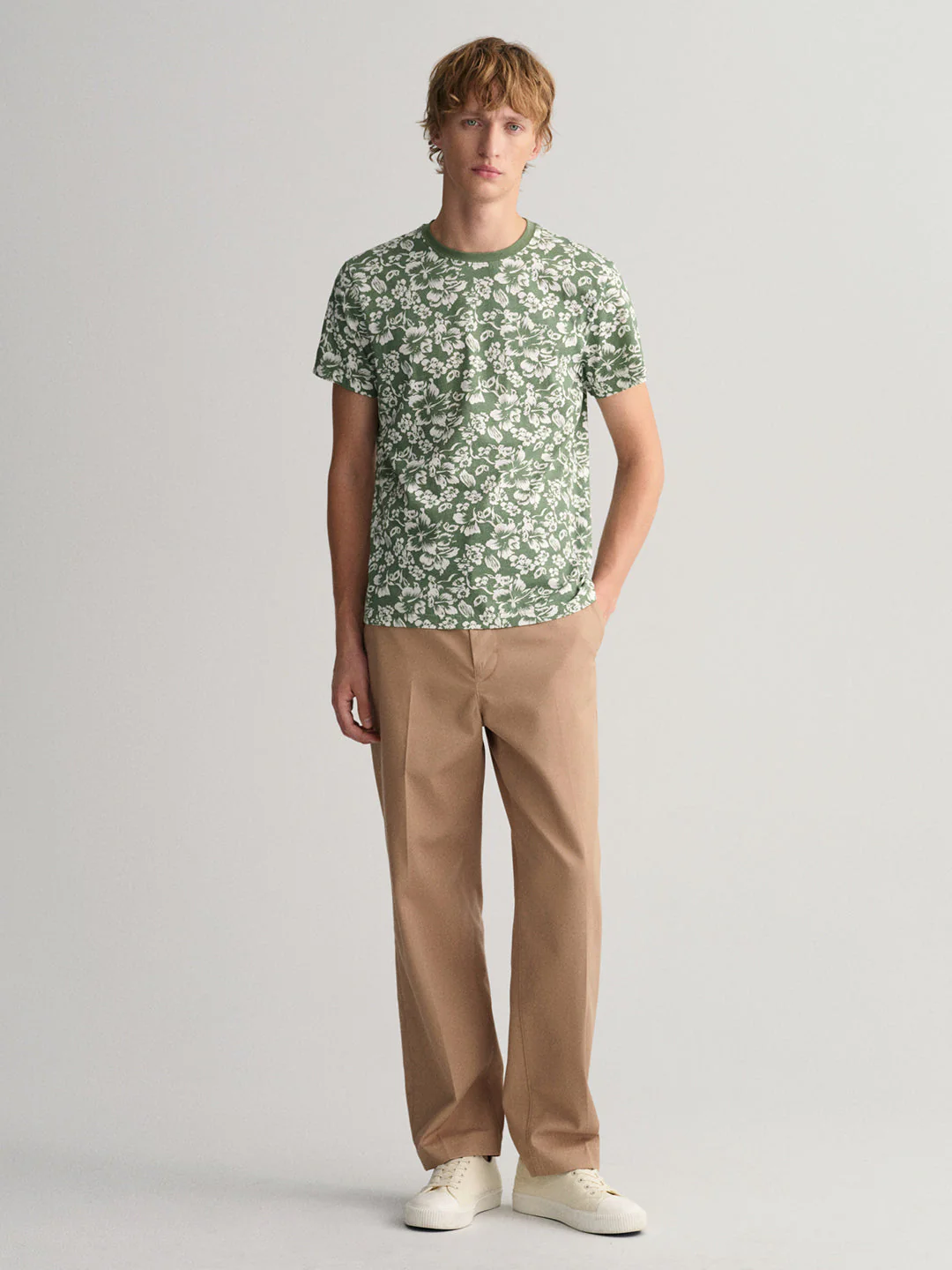 Gant Green Floral Print Regular Fit Tshirt - Image 3
