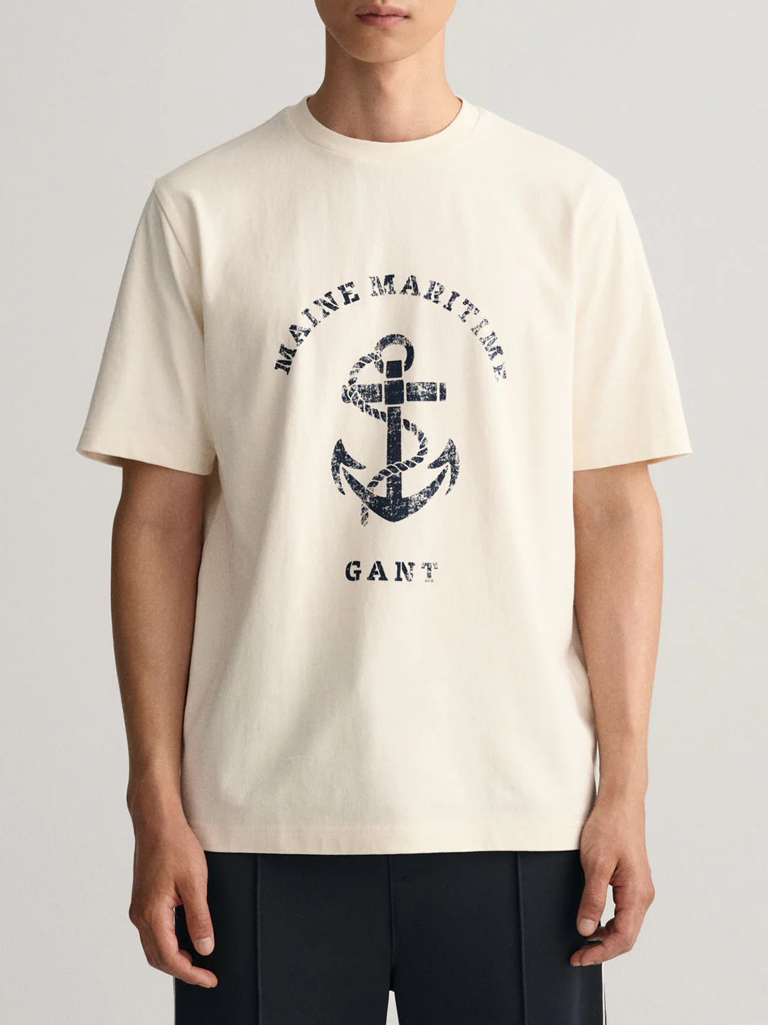Gant Cream Printed Regular Fit Tshirt