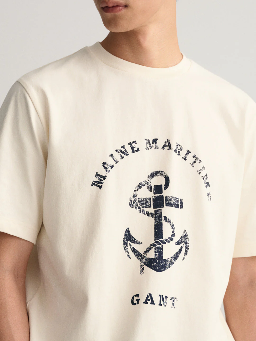 Gant Cream Printed Regular Fit Tshirt - Image 2