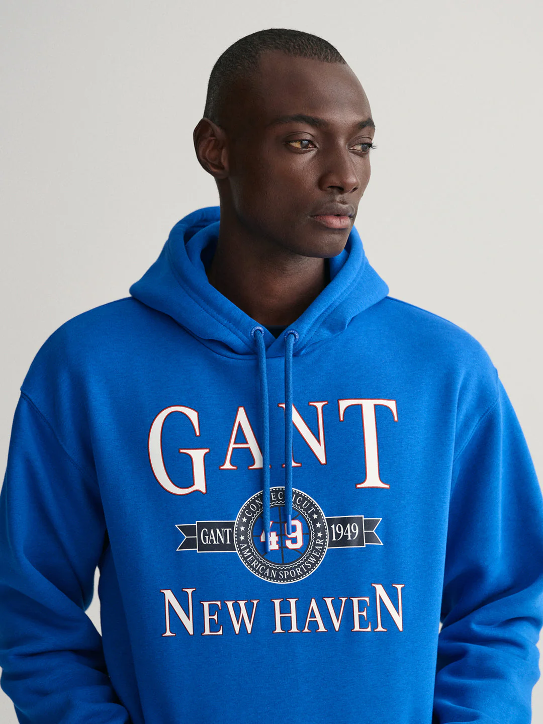 Gant Men Blue Printed Hooded Sweatshirt - Image 4