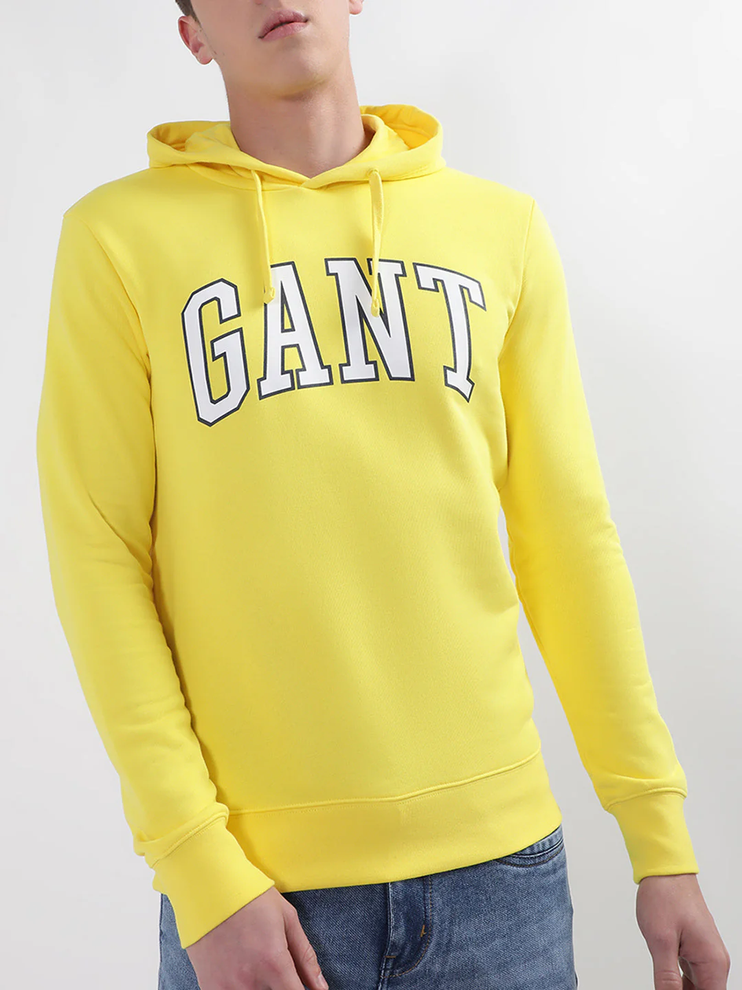 Gant Men Yellow Solid Hooded Sweatshirt - Image 3