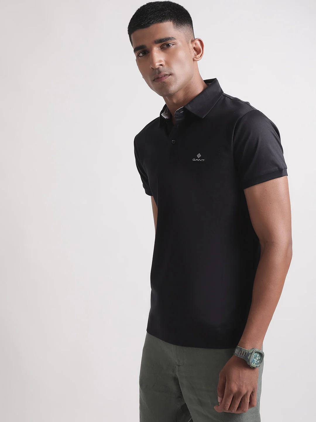 Gant Black Slim Fit Polo Tshirt - Image 2