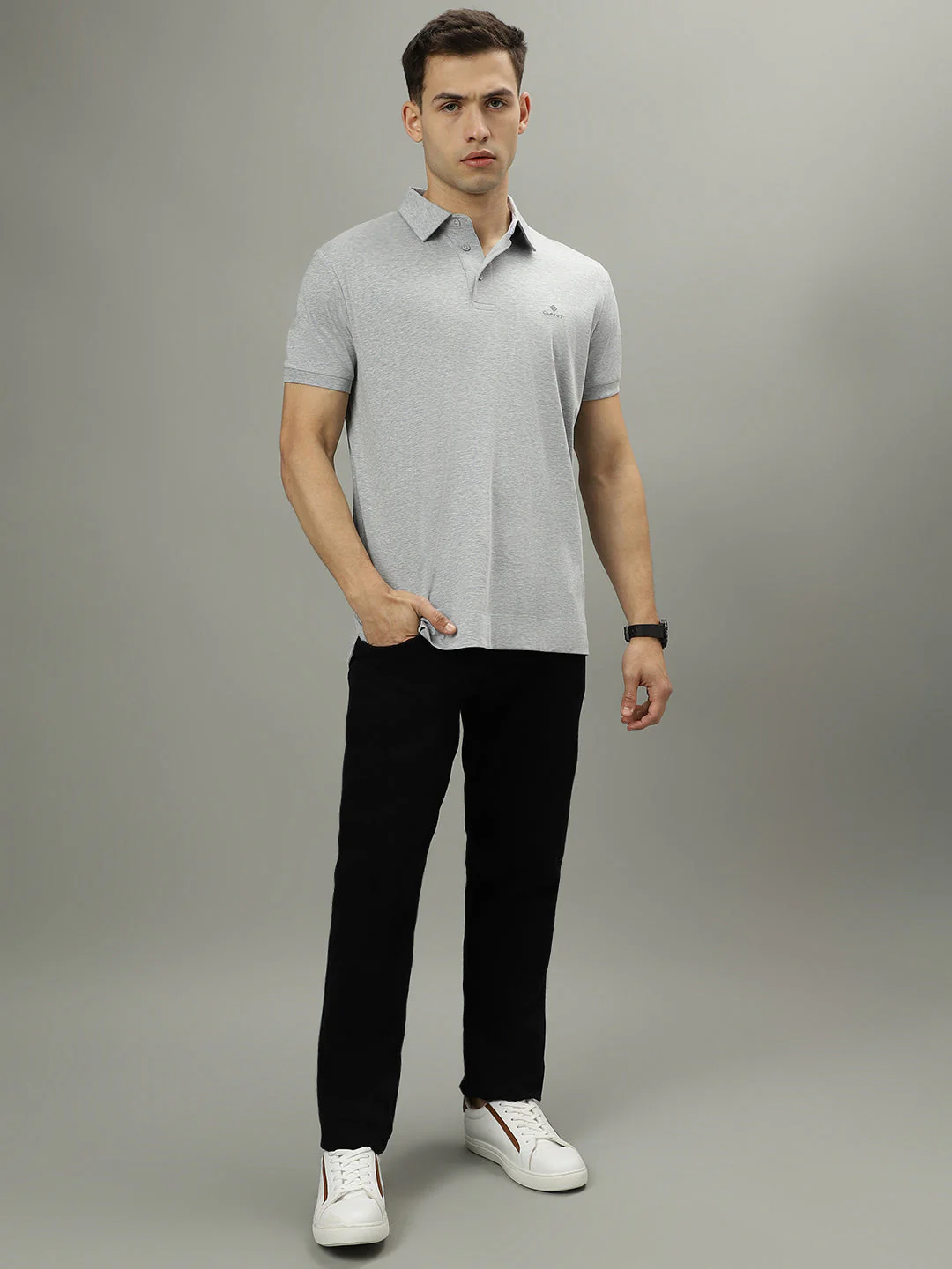 Gant Grey Fashion Slim Fit Polo Tshirt - Image 4