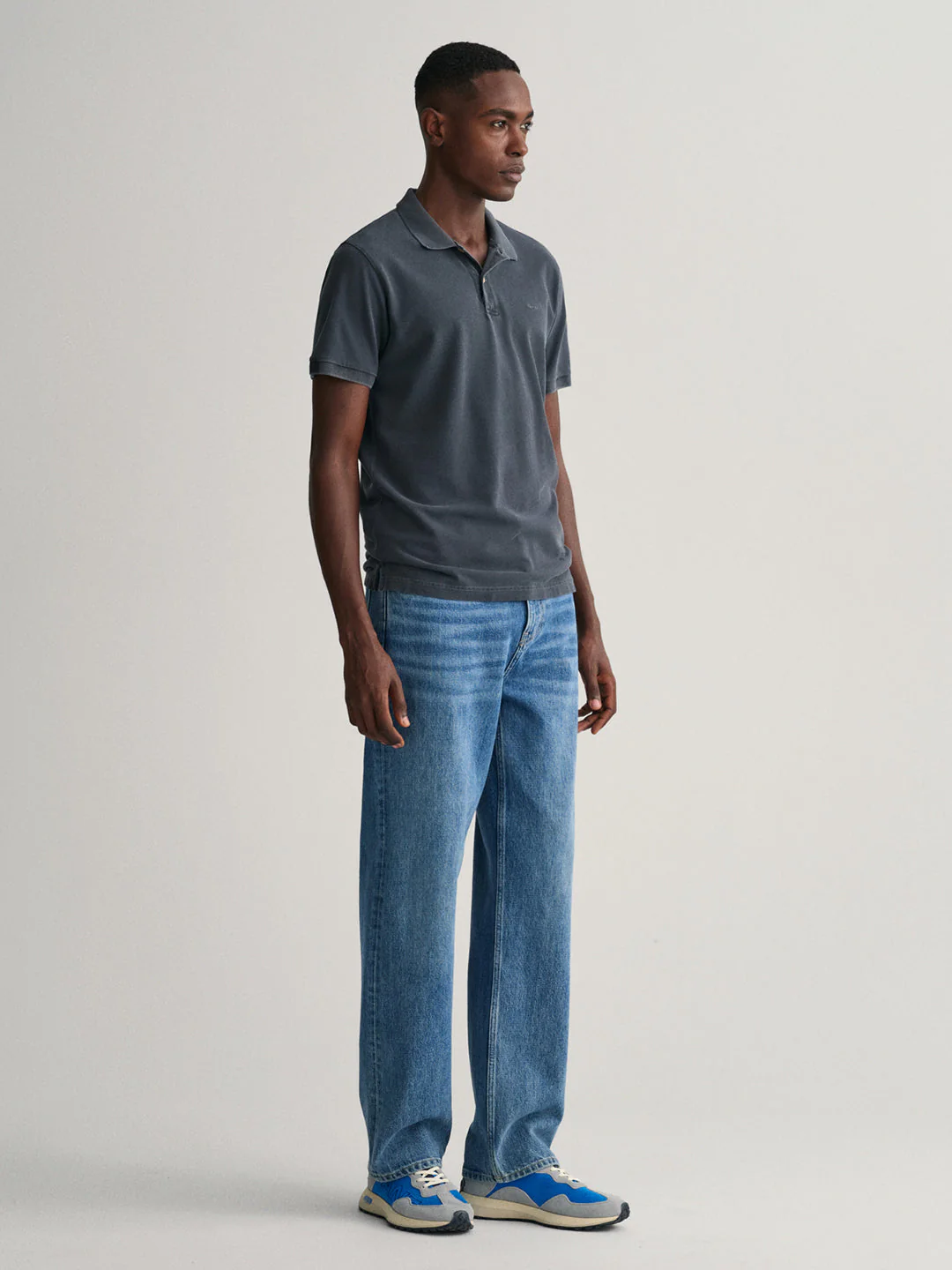 Gant Grey Sunfaded Rugger Regular Fit Pique Polo Tshirt - Image 2