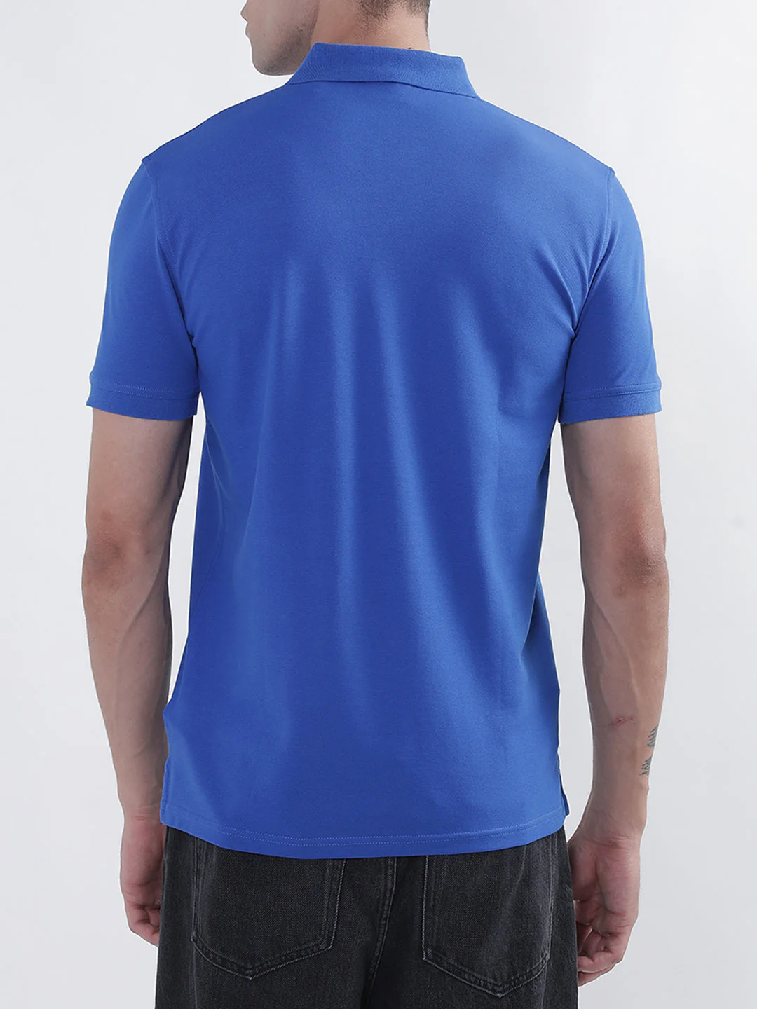 Gant Blue Contrast Pique Slim Fit Polo T-Shirt - Image 4