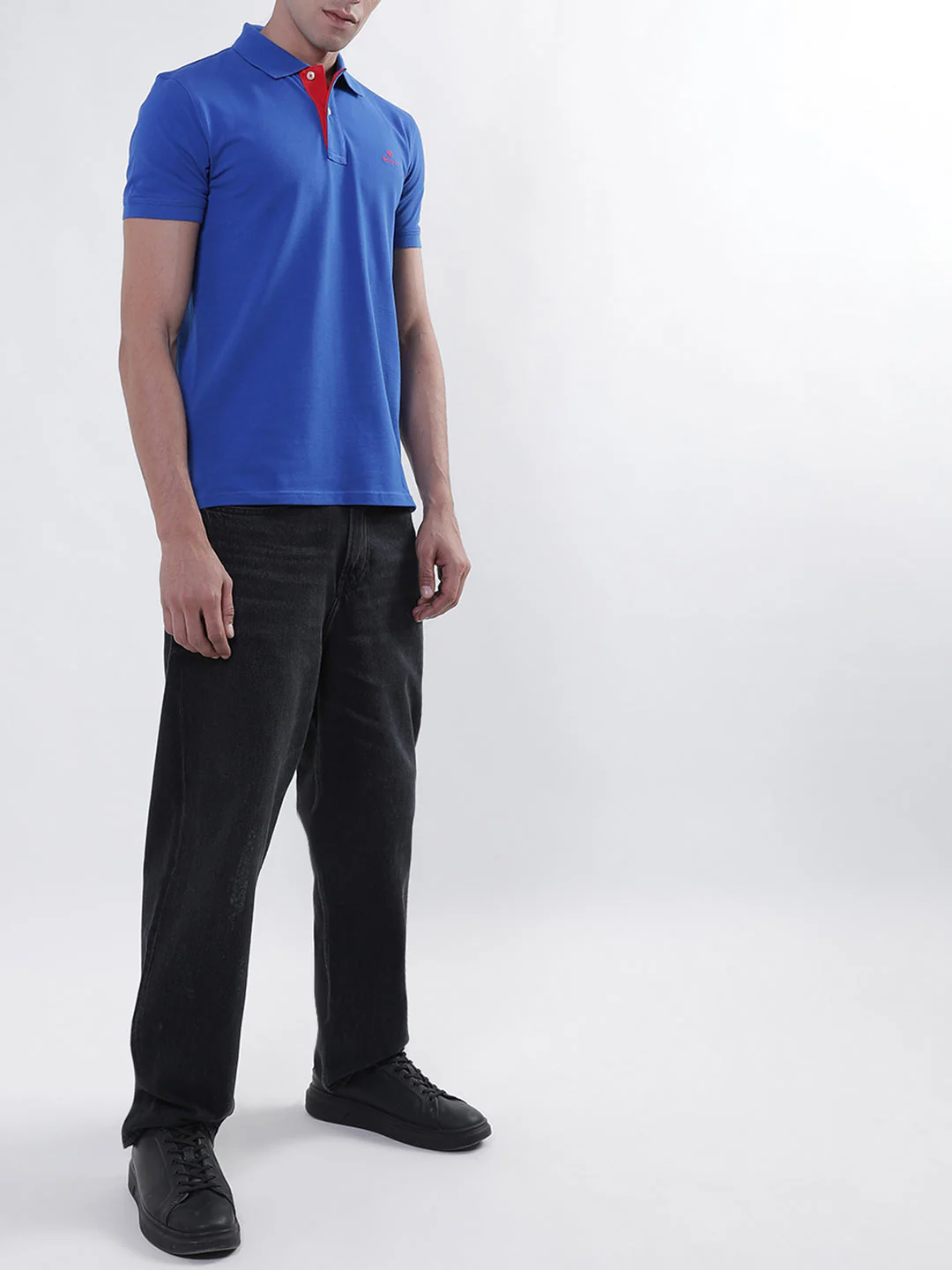 Gant Blue Contrast Pique Slim Fit Polo T-Shirt - Image 5