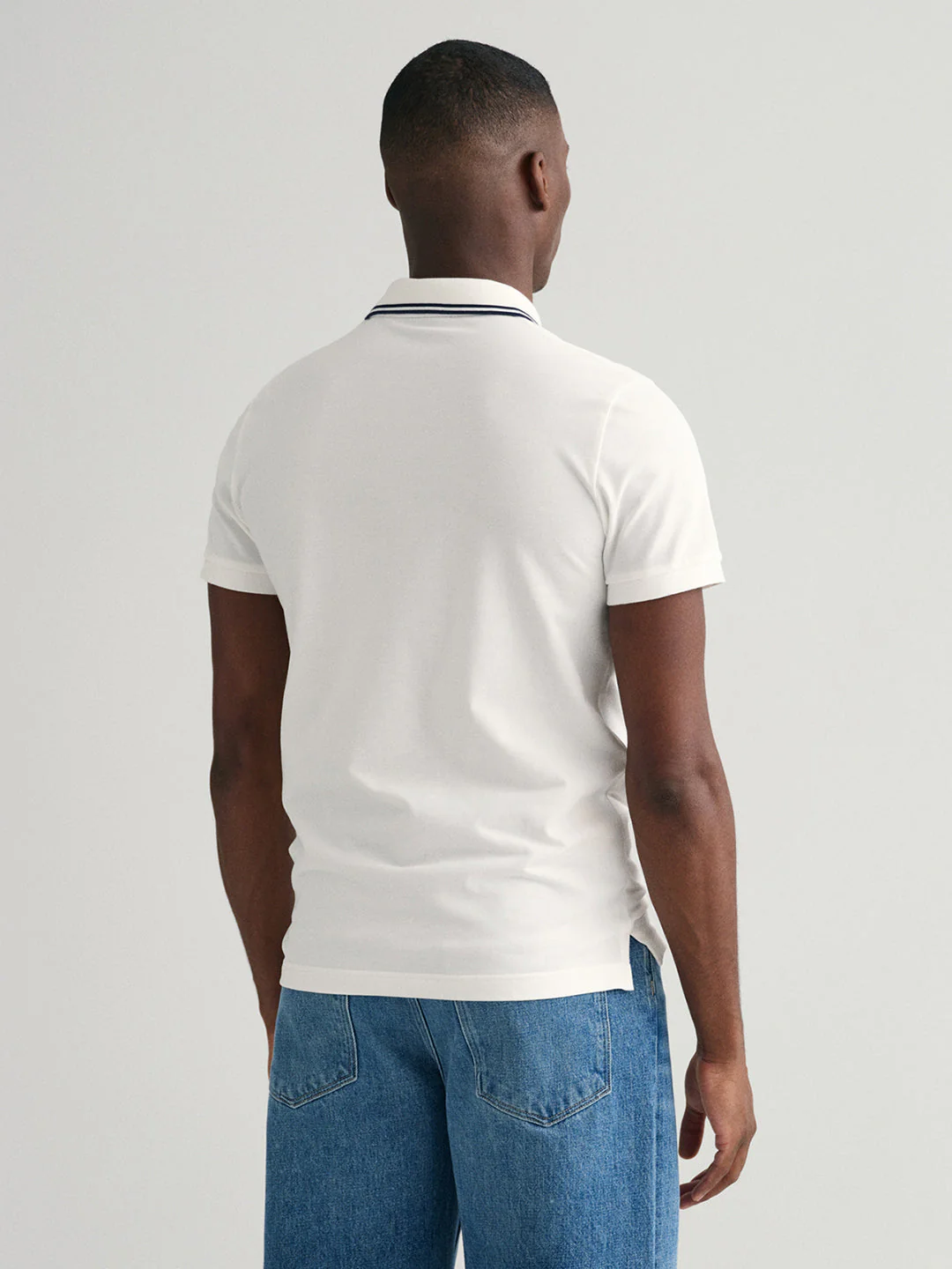 Gant White Regular Fit Pique Polo Tshirt - Image 3