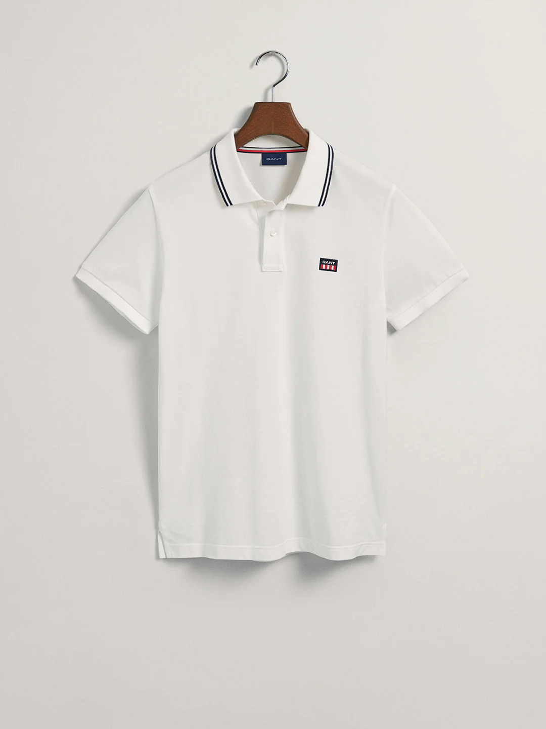 Gant White Regular Fit Pique Polo Tshirt - Image 5