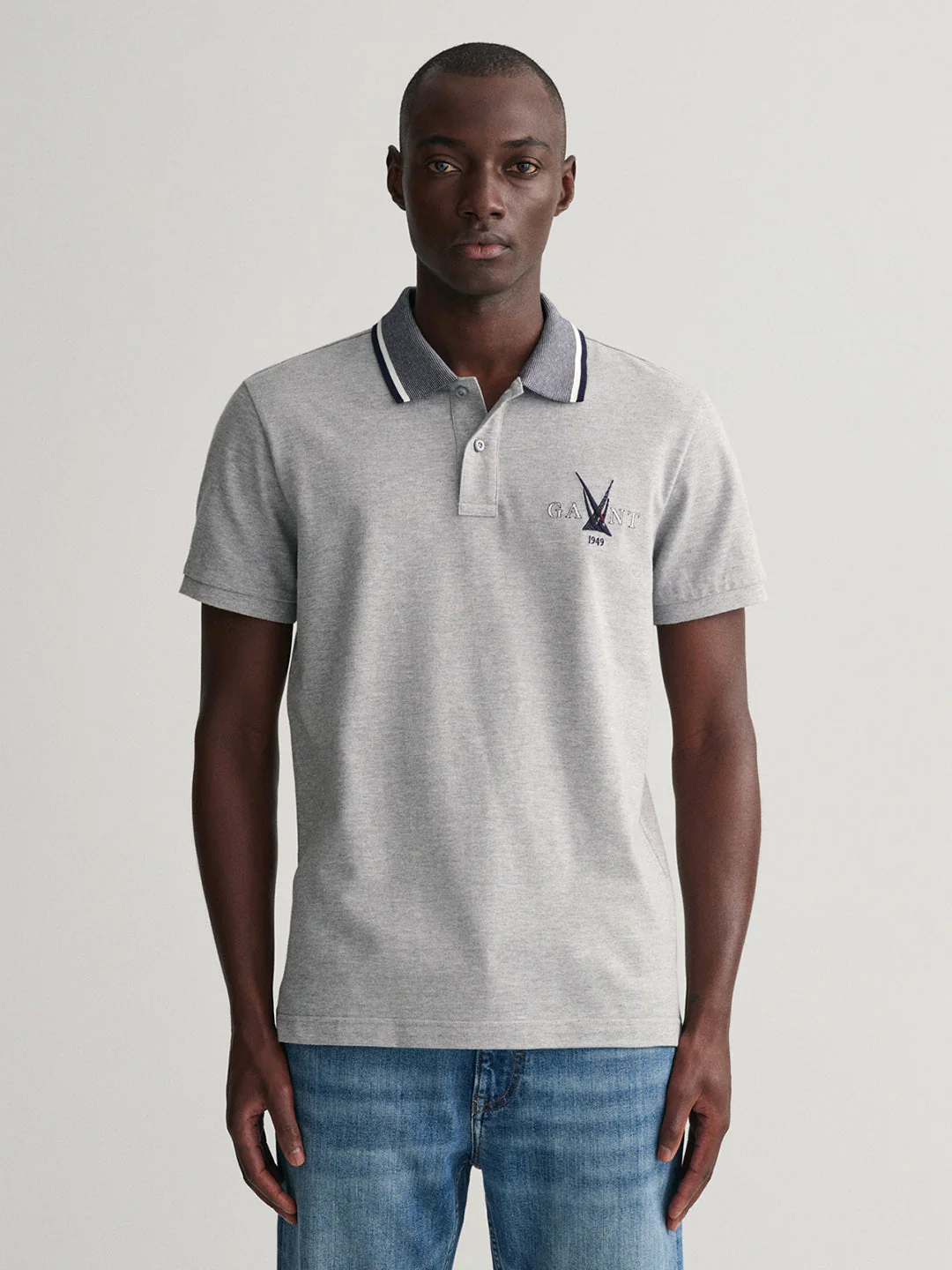 Gant Grey Sail Regular Fit Pique Polo Tshirt
