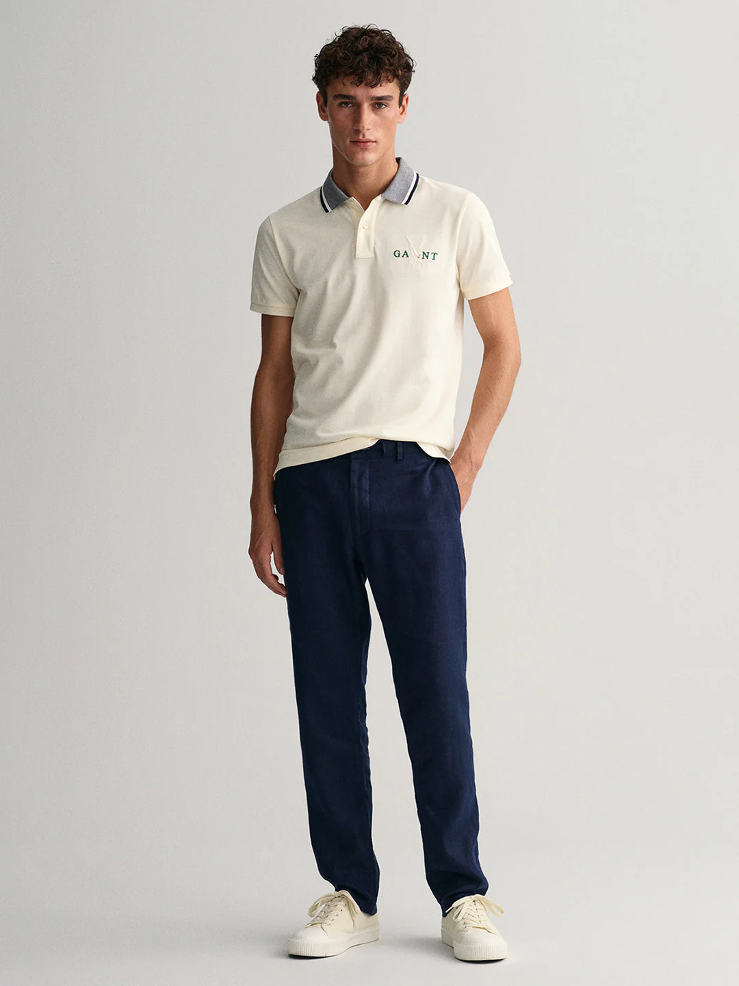 Gant Cream Sail Regular Fit Pique Polo Tshirt - Image 2