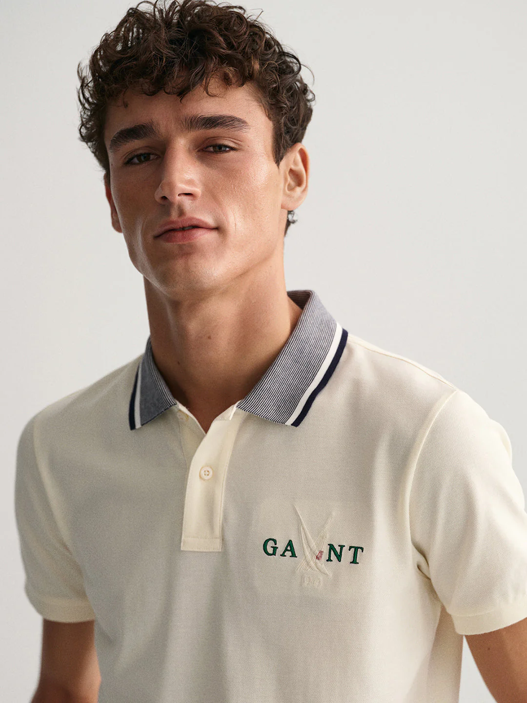 Gant Cream Sail Regular Fit Pique Polo Tshirt - Image 4