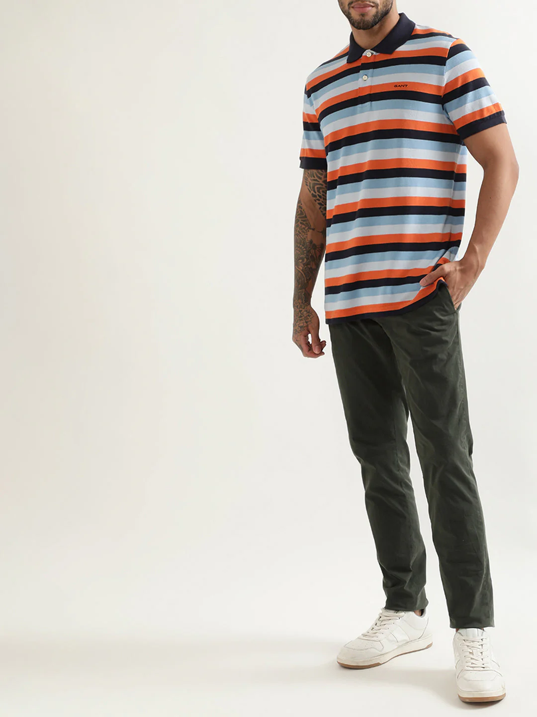 Gant Multi Striped Regular Fit Polo T-Shirt - Image 4