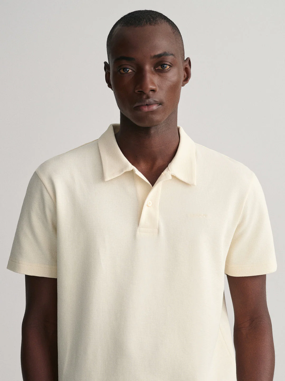 Gant Cream Waffle Regular Fit Pique Polo Tshirt - Image 4