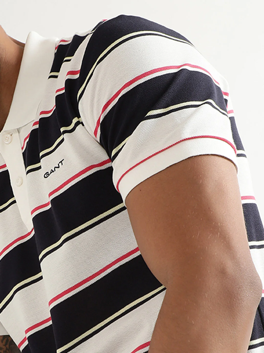 Gant Multi Striped Regular Fit Polo T-Shirt - Image 2
