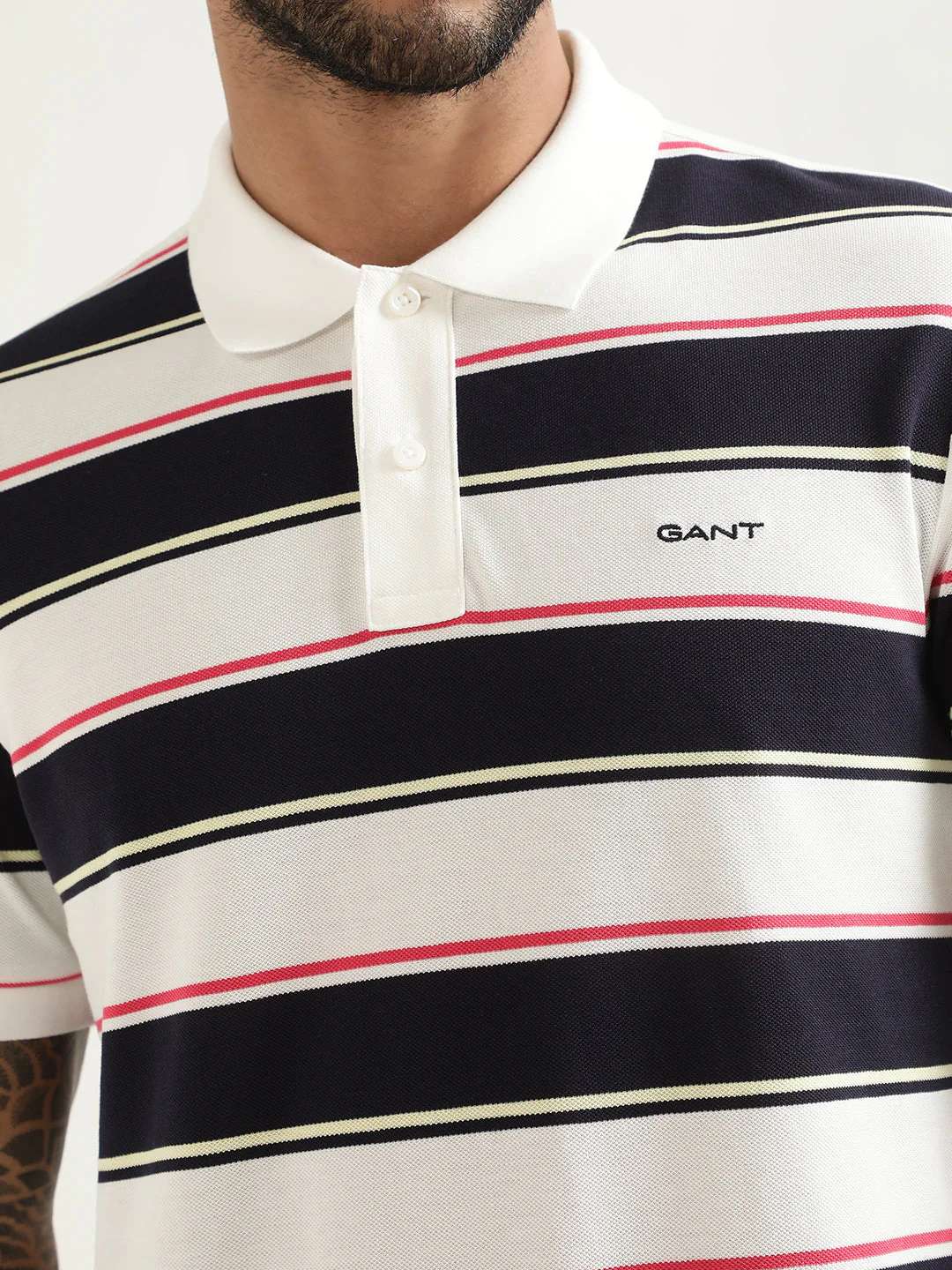 Gant Multi Striped Regular Fit Polo T-Shirt - Image 5