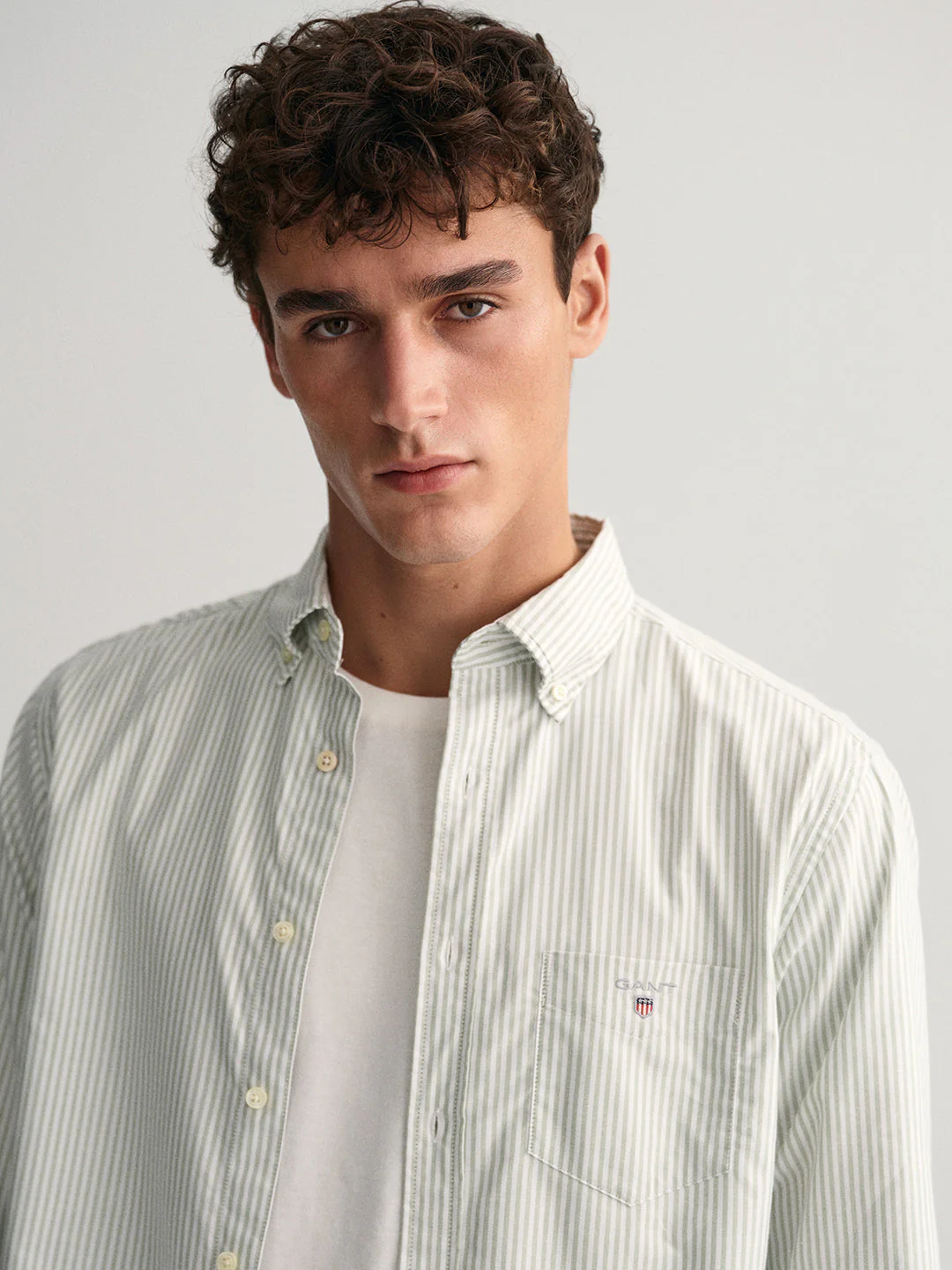 Gant Green Oxford Striped Regular Fit Shirt - Image 3