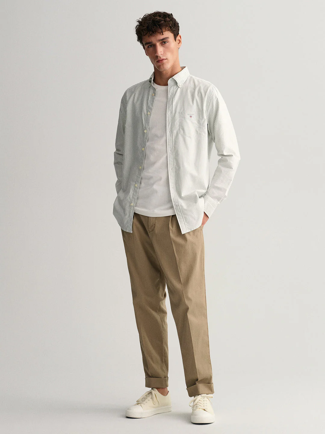 Gant Green Oxford Striped Regular Fit Shirt - Image 4
