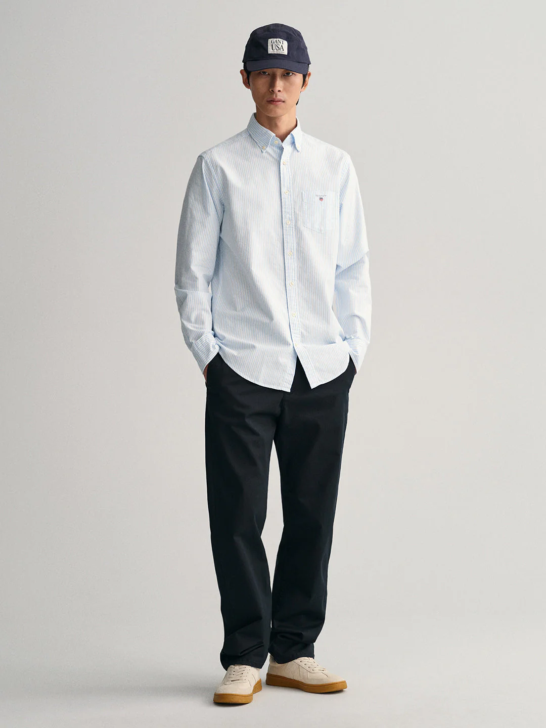 Gant Blue Oxford Striped Regular Fit Shirt - Image 3