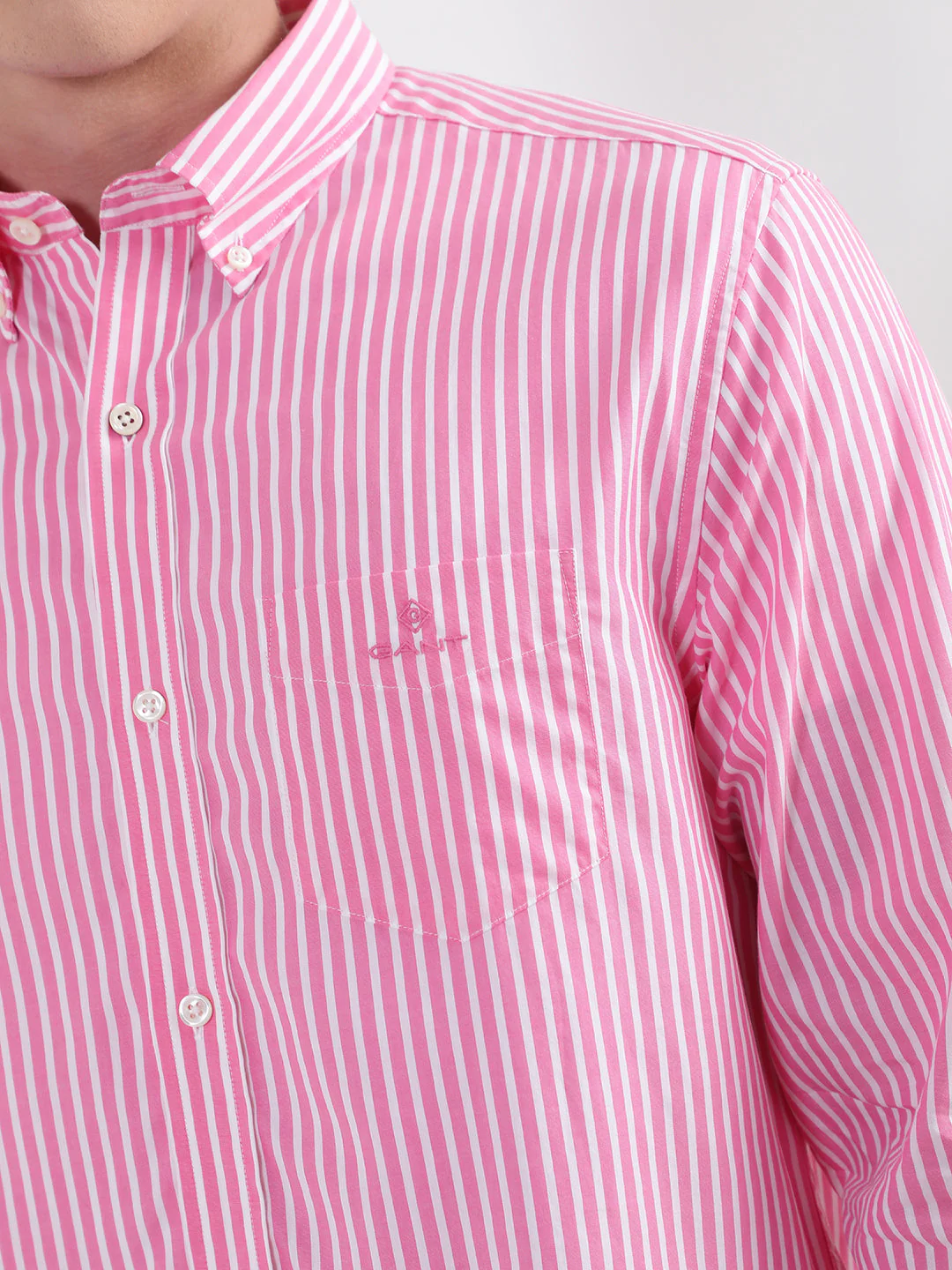 Gant Pink Broadcloth Striped Regular Fit Shirt - Image 5