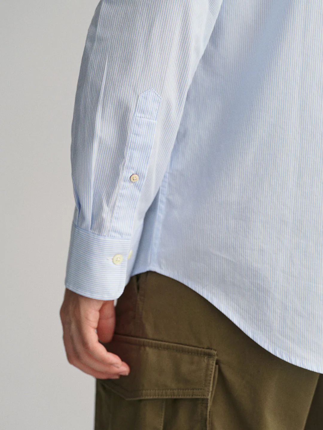 Gant Blue Broadcloth Striped Regular Fit Shirt - Image 3